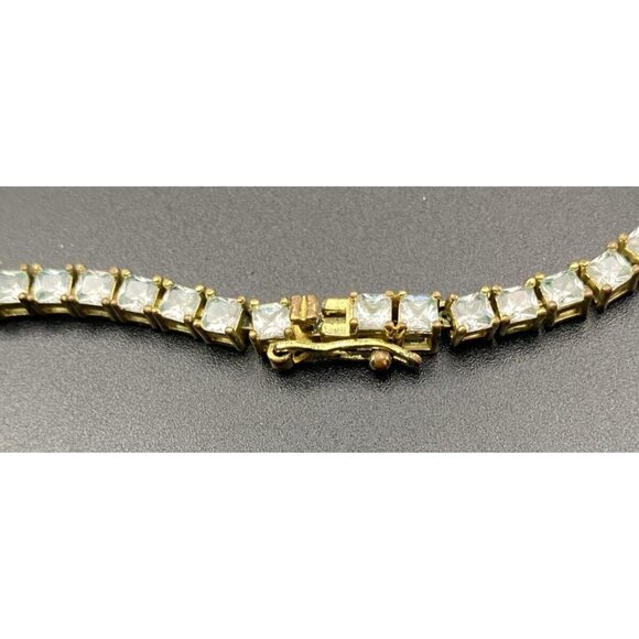 Unisex 3mm Necklace Tennis Choker Yellow Gold Tone Solitaire CZ 19" Hip Hop Iced - Picture 4 of 7